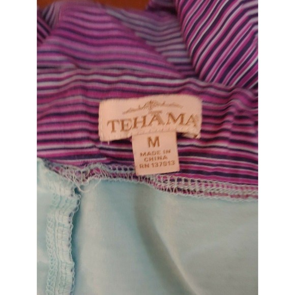 Tehama Athletic Tennis Skirt Medium Purple Striped Zip Pockets Tie Waist Stretch - Picture 4 of 6